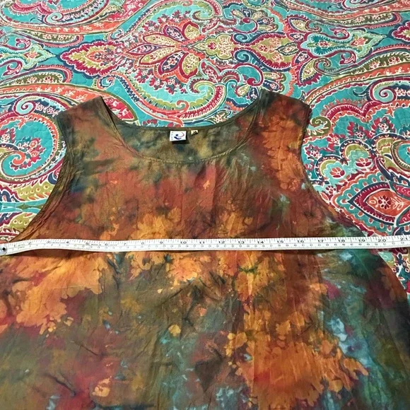 Elegant Multicolor Silk Tank/Wrap Dress - Picture 3 of 6
